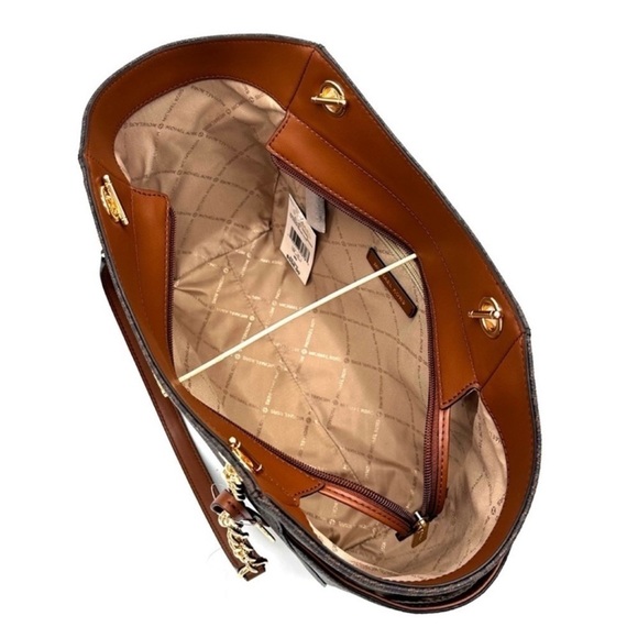 Michael Kors Large Jet Set Travel Chain Shoulder Bag Brown - Picture 9 of 12